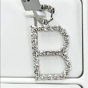 Real Diamond B initial charm pendant Not cz not moissanite 1/6ct Christmas sale!
